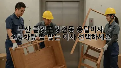 부산 금정구 장전동 용달이사 소형차량: 딱 맞는 이사 선택하세요!